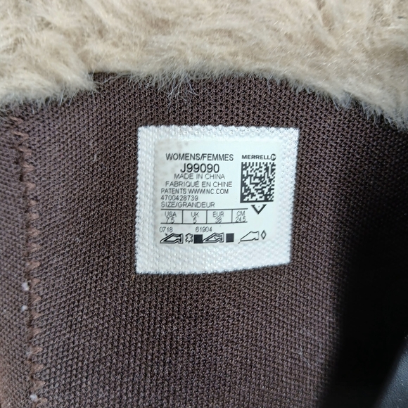 Merrell Boots Women 7.5 Brown Leather Tall Faux Fur Warm Winter Insulated 1293 - Picture 10 of 14